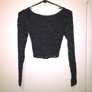 Abercrombie & Fitch Floral Mesh Crop Top